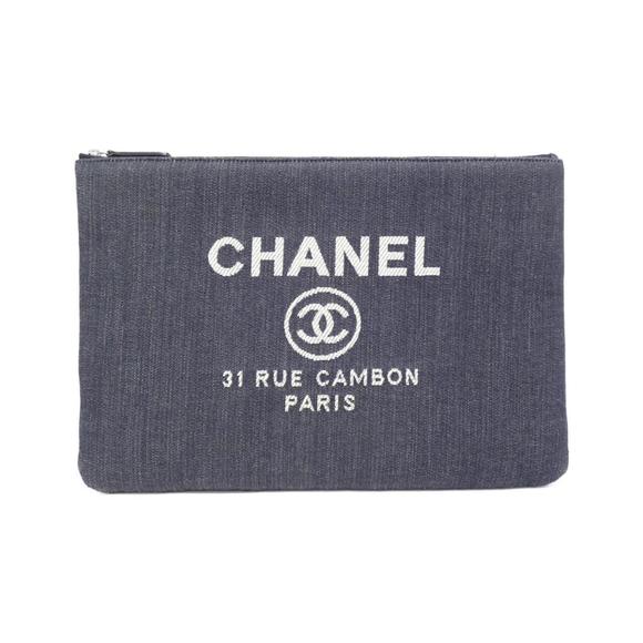 CHANEL Blue Deauville Pouch - Picture 1 of 4